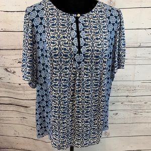 Women’s Lucky Brand Flutter Sleeve Top Large